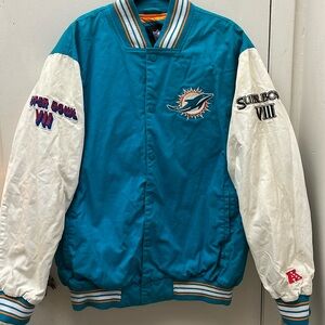 NFL Heavy Mens Miami Dolphins Sports Jacket Size XXL/ XXG